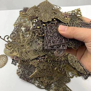 20pcs Bronze Filigree Embellishments Findings Jewelry Accessories Cosplay