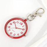 Nurse Pocket Watch Quartz Movement Lovely Pattern Large Dial Keychain