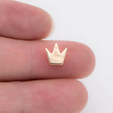 20pcs 8mm Crown Beads, 18K Brass Charms, DIY Jewelry Findings (GB-236-1)