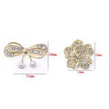10PCS Retro Crystal Pearl Bowknot Flower Jewelry DIY Access.