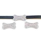 10PC 10MM Skull Dog Bone Crown Slide Charms For DIY Leather Bracelet