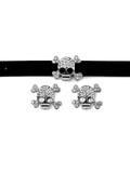 10PC 10MM Skull Dog Bone Crown Slide Charms For DIY Leather Bracelet