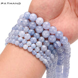 Natural Stone Aquamarine Chalcedony Agates Beads Quartz Spacer Bead 4-12mm