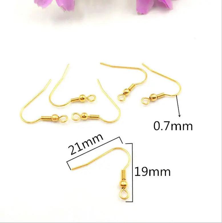 50pcs 316L Stainless Steel Earring Wire Hooks DIY Jewelry Findings Z838