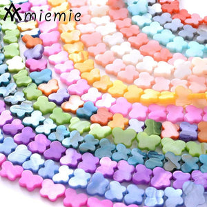 50pcs 8x11mm Colorful Natural Shell Spacer Beads Butterfly Charms