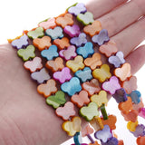 50pcs 8x11mm Colorful Natural Shell Spacer Beads Butterfly Charms