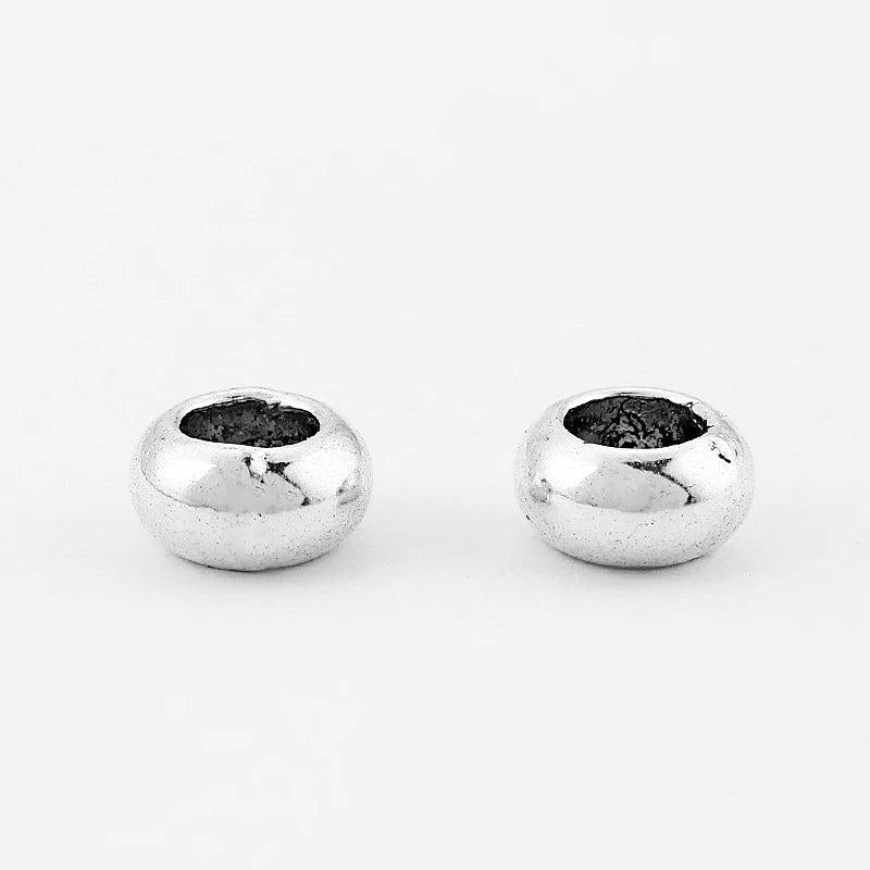 50pcs Round Slider Beads Spacer 4mm Leather Cord DIY Bracelet Necklace Jewelry