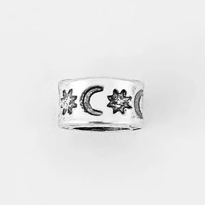 20Pcs Tibetan Silver Sun Moon Slide Spacer Tube Beads DIY Jewelry Making