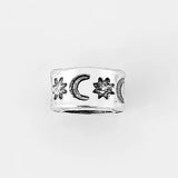 20Pcs Tibetan Silver Sun Moon Slide Spacer Tube Beads DIY Jewelry Making