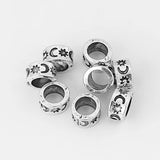 20Pcs Tibetan Silver Sun Moon Slide Spacer Tube Beads DIY Jewelry Making