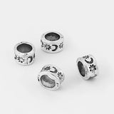 20Pcs Tibetan Silver Sun Moon Slide Spacer Tube Beads DIY Jewelry Making