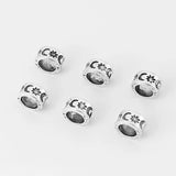 20Pcs Tibetan Silver Sun Moon Slide Spacer Tube Beads DIY Jewelry Making