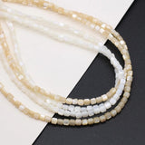 Square Shell Yellow Beads 3.5x3.5mm for Jewelry Making