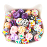 10Pcs Leopard Colorful Round Silicone Beads Baby Chewing DIY Jewelry Necklace
