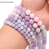 Natural Morganite Beads Round Jaspers Agates Spacer Bead DIY Charm Bracelet