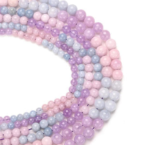 Natural Morganite Beads Round Jaspers Agates Spacer Bead DIY Charm Bracelet