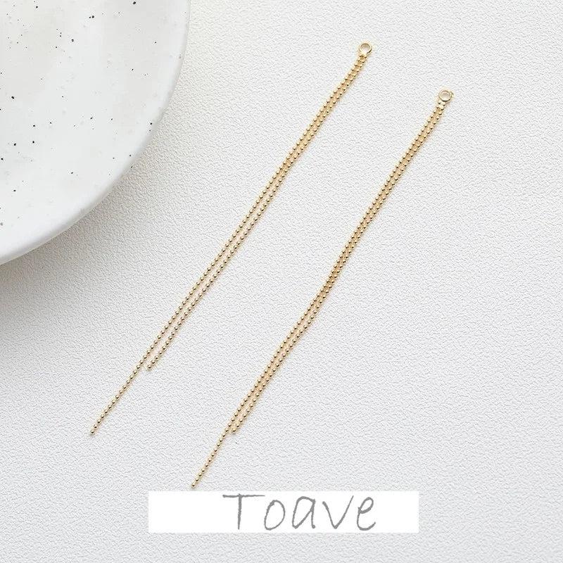 Gold Double Round Bead Tassel Chain DIY Earrings Material Accessories