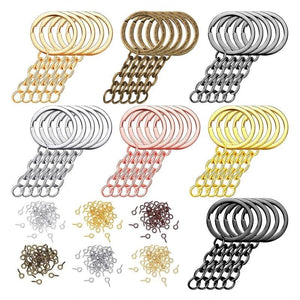 250Pcs Keychain Rings Jump Rings Screw Eye Pins for DIY Keychain Crafts