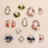 Japanese Botanical Garden Dry Flower Adhesive Patch Earrings DIY