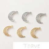 Gold Hollow Moon Pendant DIY Necklace Bracelet Earring Material