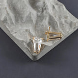 18k Plated Copper Zircon Jewelry Accessories, DIY Earrings Making, 10pcs