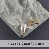 18k Plated Copper Zircon Jewelry Accessories, DIY Earrings Making, 10pcs