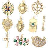Flower Heart Love Evil Eye Letter Charms for Jewelry Making