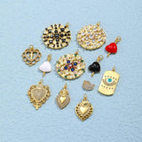 Flower Heart Love Evil Eye Letter Charms for Jewelry Making