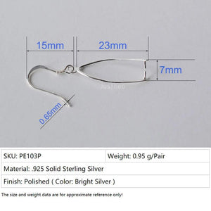 Sterling Silver Fish Hook Ear Wires with Pinch Bails - DIY Jewelry Making