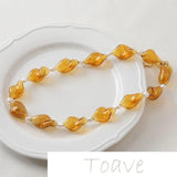 Stained Glass Hollow Glass Beads Earrings Necklace Accessories