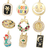 Moon Star Sun Evil Eye Charms for Jewelry Making Supplies Bohemian Dijes