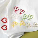 Colorful Heart Pendant DIY Earrings Accessories Material 6pcs