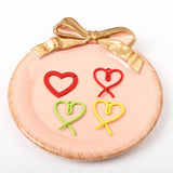 Colorful Heart Pendant DIY Earrings Accessories Material 6pcs