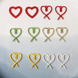 Colorful Heart Pendant DIY Earrings Accessories Material 6pcs