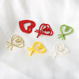Colorful Heart Pendant DIY Earrings Accessories Material 6pcs