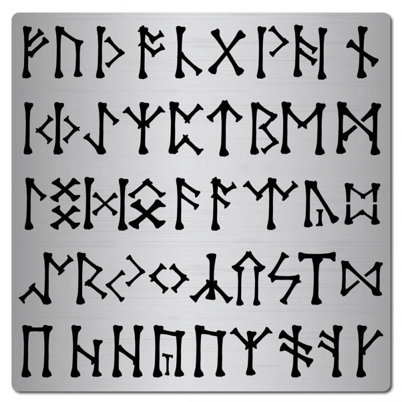 Metal Runes Stencil Elder Futhark Template Gothic Font Engraving