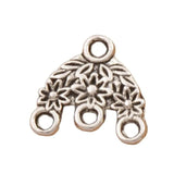 Triangle Daisy Leaves Charm Spacer End Connector for Tassel Earrings DIY