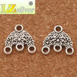Triangle Daisy Leaves Charm Spacer End Connector for Tassel Earrings DIY
