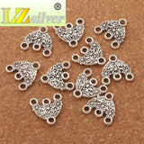 Triangle Daisy Leaves Charm Spacer End Connector for Tassel Earrings DIY