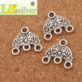 Triangle Daisy Leaves Charm Spacer End Connector for Tassel Earrings DIY
