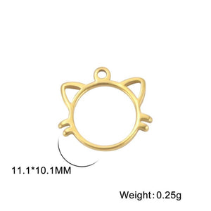 10pcs Stainless Steel Tiny Animal Charms for Jewelry Making Cat Elephant