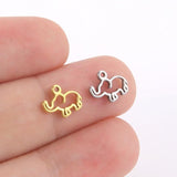 10pcs Stainless Steel Tiny Animal Charms for Jewelry Making Cat Elephant