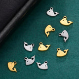 10pcs Stainless Steel Tiny Animal Charms for Jewelry Making Cat Elephant