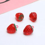 10PCS Acrylic Cherry Strawberry Charms Lampwork Fruit Pendant DIY Bracelet