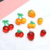 10PCS Acrylic Cherry Strawberry Charms Lampwork Fruit Pendant DIY Bracelet