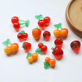10PCS Acrylic Cherry Strawberry Charms Lampwork Fruit Pendant DIY Bracelet
