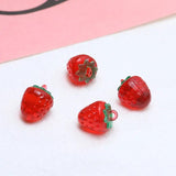 10PCS Acrylic Cherry Strawberry Charms Lampwork Fruit Pendant DIY Bracelet
