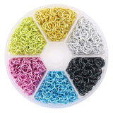 1080Pcs 6mm Colorful Alum Jump Ring DIY Necklace Crafts Accessories