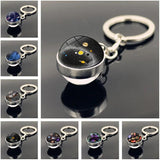Solar System Art Glass Ball Key Chain Moon Earth Mars Pen