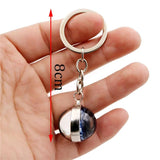 Solar System Art Glass Ball Key Chain Moon Earth Mars Pen